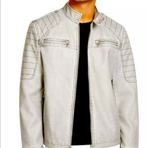 Men’s Grey faux leather jacket